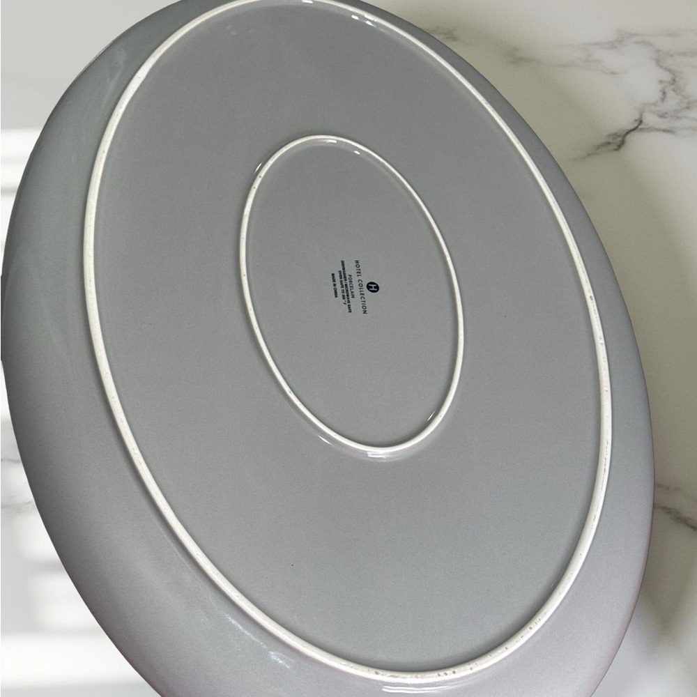 Hotel Collection Slate Gray Porcelain Accent Platter